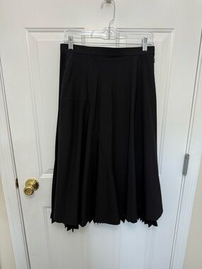 comme des garcons women Black Pleated Midi Skirt M Designer Luxury